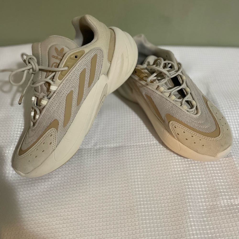 Adidas Cream and Tan Sneakers